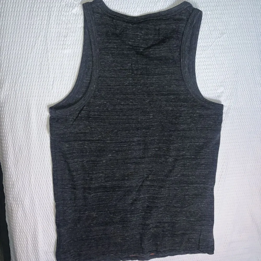 Superdry Men's Tank Top Size Medium dark gray 100% cotton
